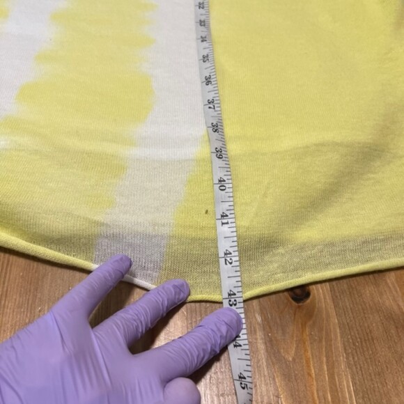 Anthropologie Moth Yellow White Sundress Spaghetti Strapped Midi Dress Sz L - Picture 12 of 12